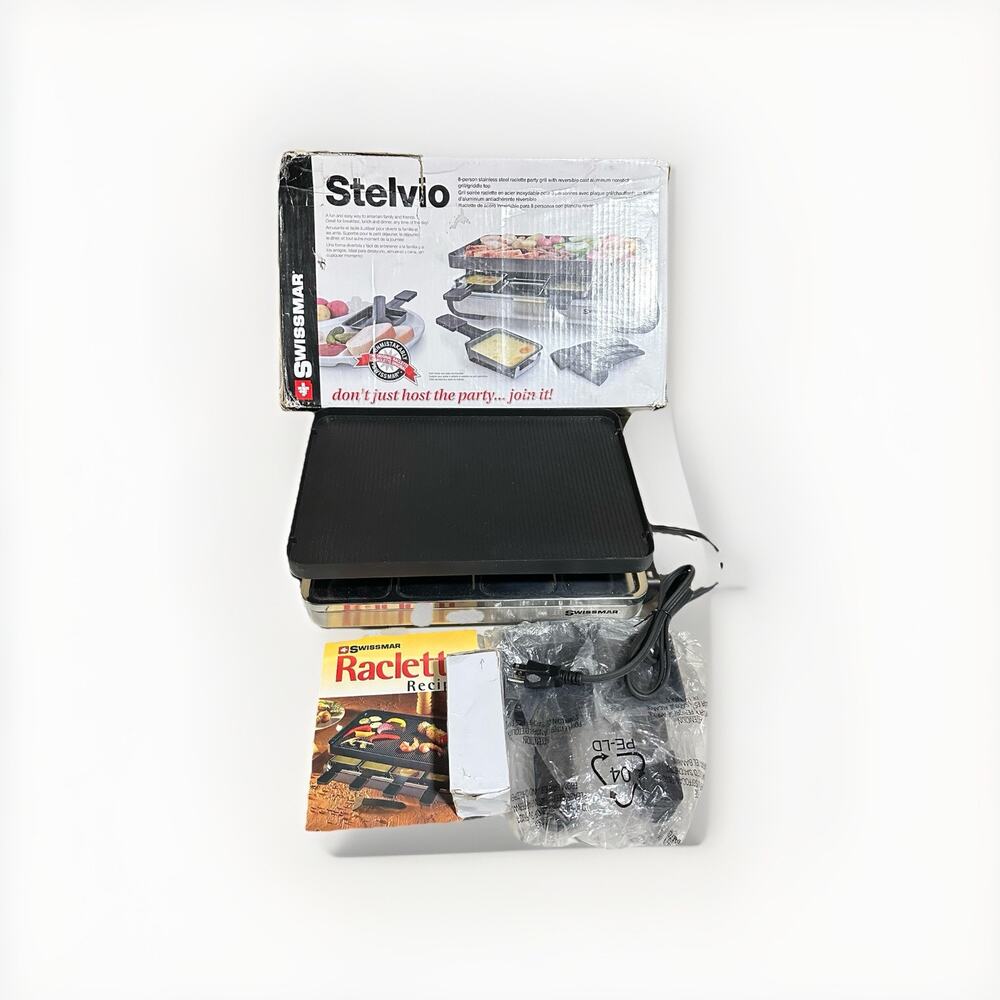 Raclette Grill Aluminum Non-Stick Top Stelvio Stainless Steel Swissmar KF-77080
